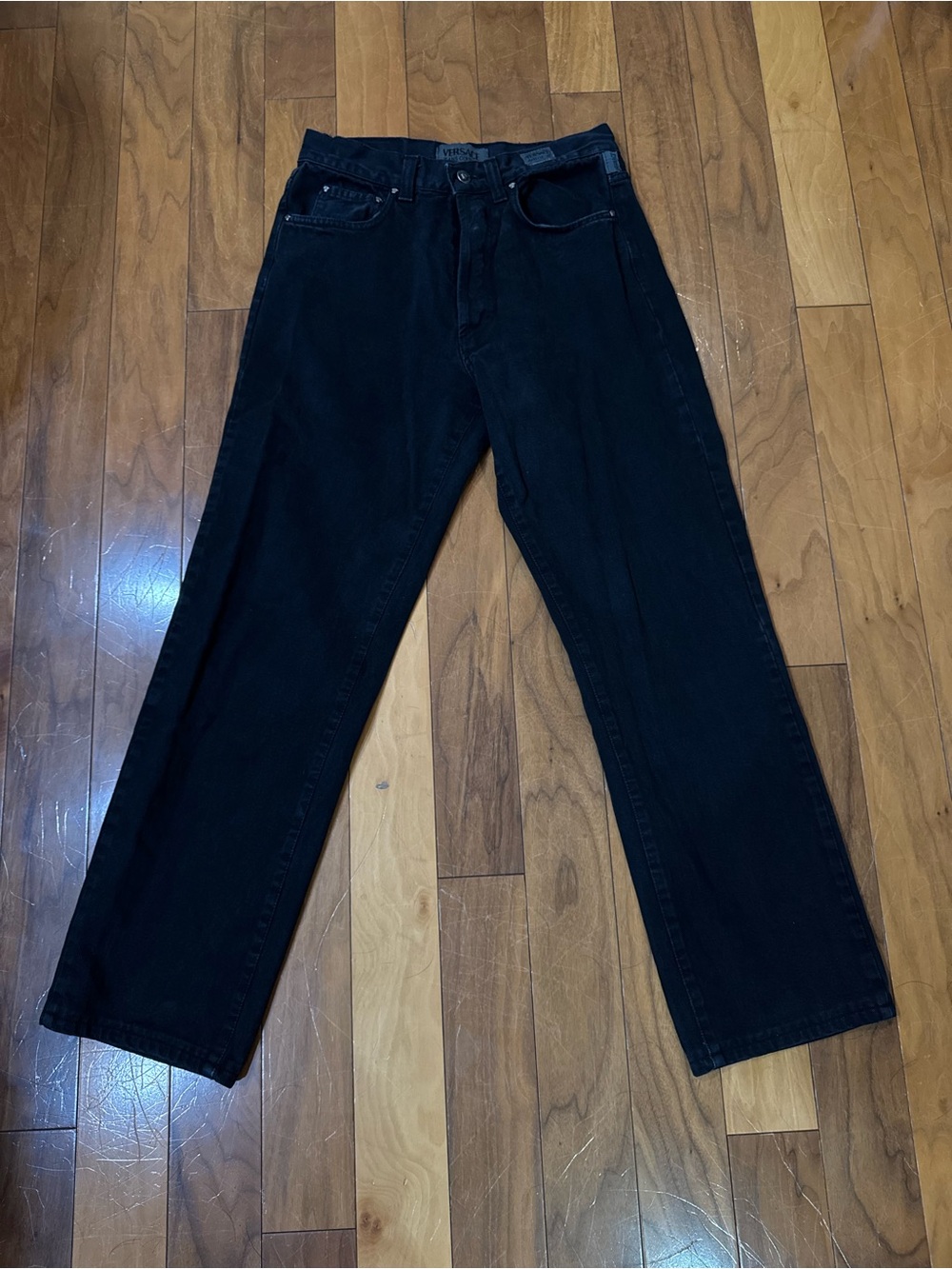 Versace Black Straight-Leg Jeans